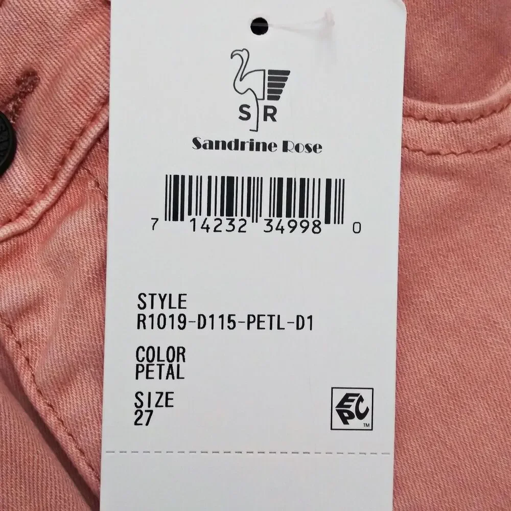FP x Sandrine Rose Embroidered Jeans Palm Tree High Waist Stretch Sz 27 Petal